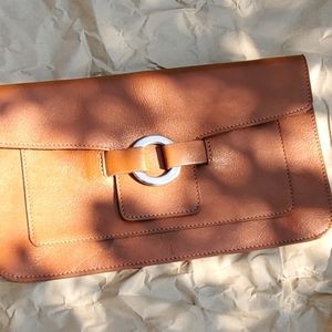 Vintage Roots leather clutch